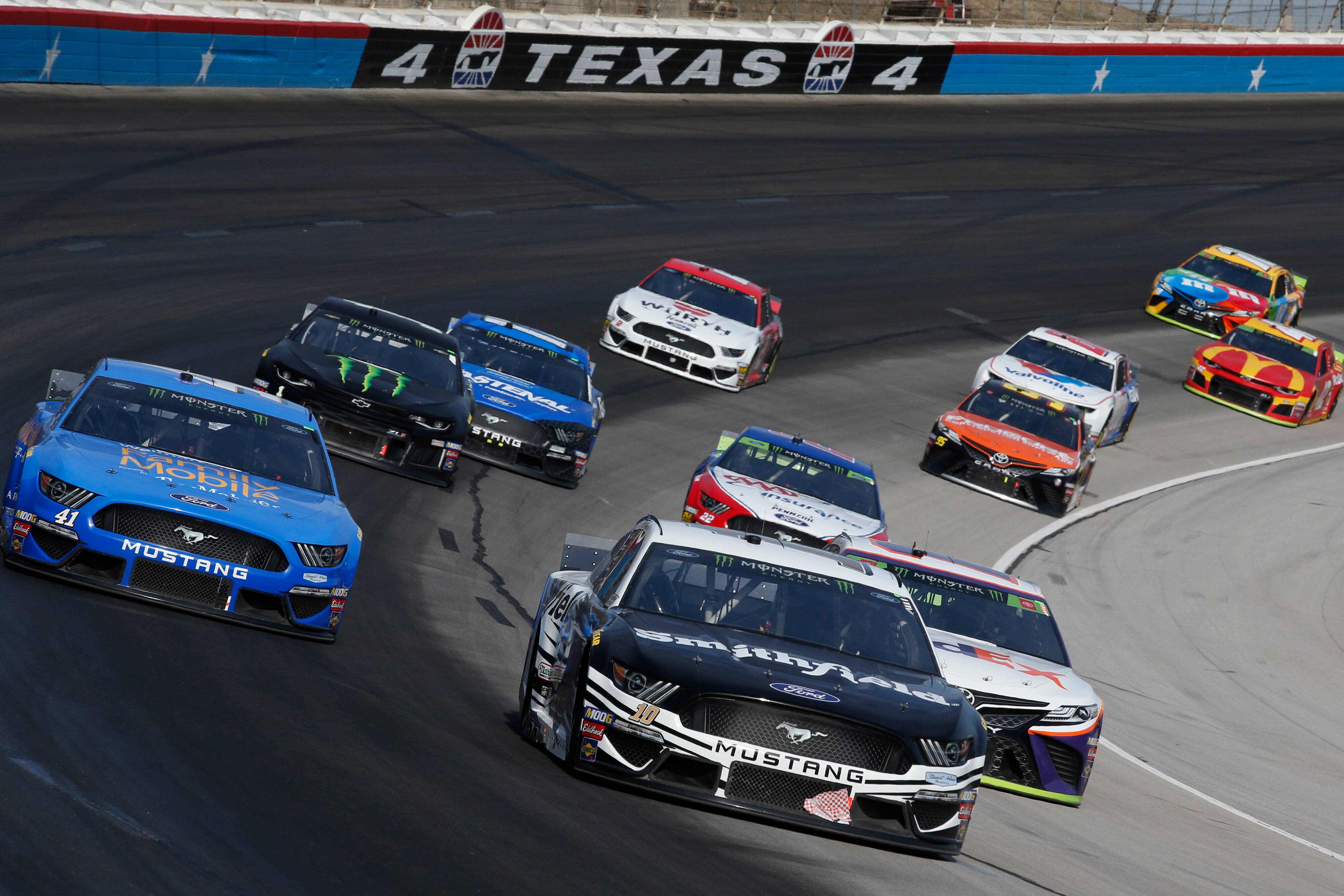He led a 1-2-3-4 Ford Mustang finish at Texas. He led a 1-2-3-4 Ford Mustang finish at Texas.